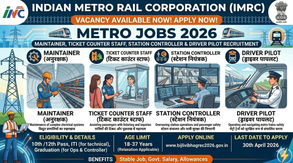 Metro Jobs 2026: Guide to Maintainer, Ticket Counter Staff, Station Controller and Driver Pilot Positions